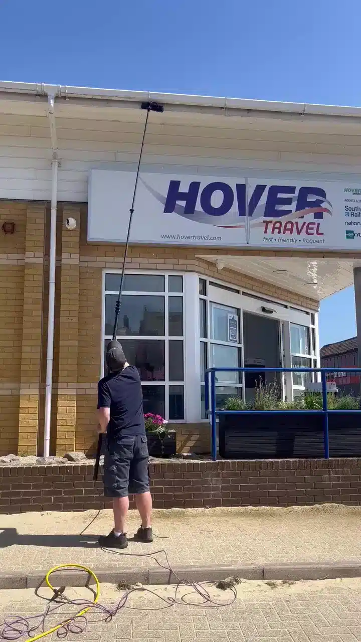 Commercial fascia cleaning on the Isle of Wight