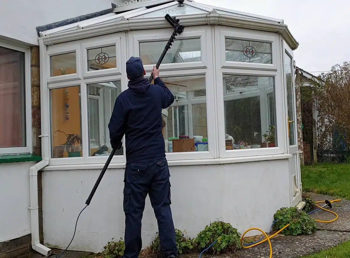 Exterior conservatory PVC washdown
