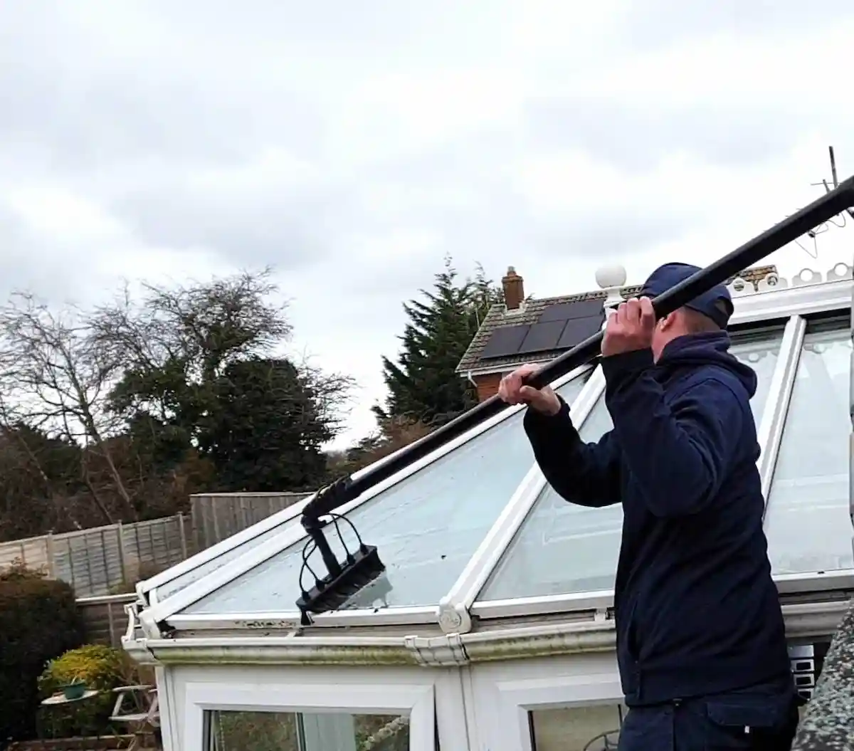 Exterior conservatory roof cleaning
